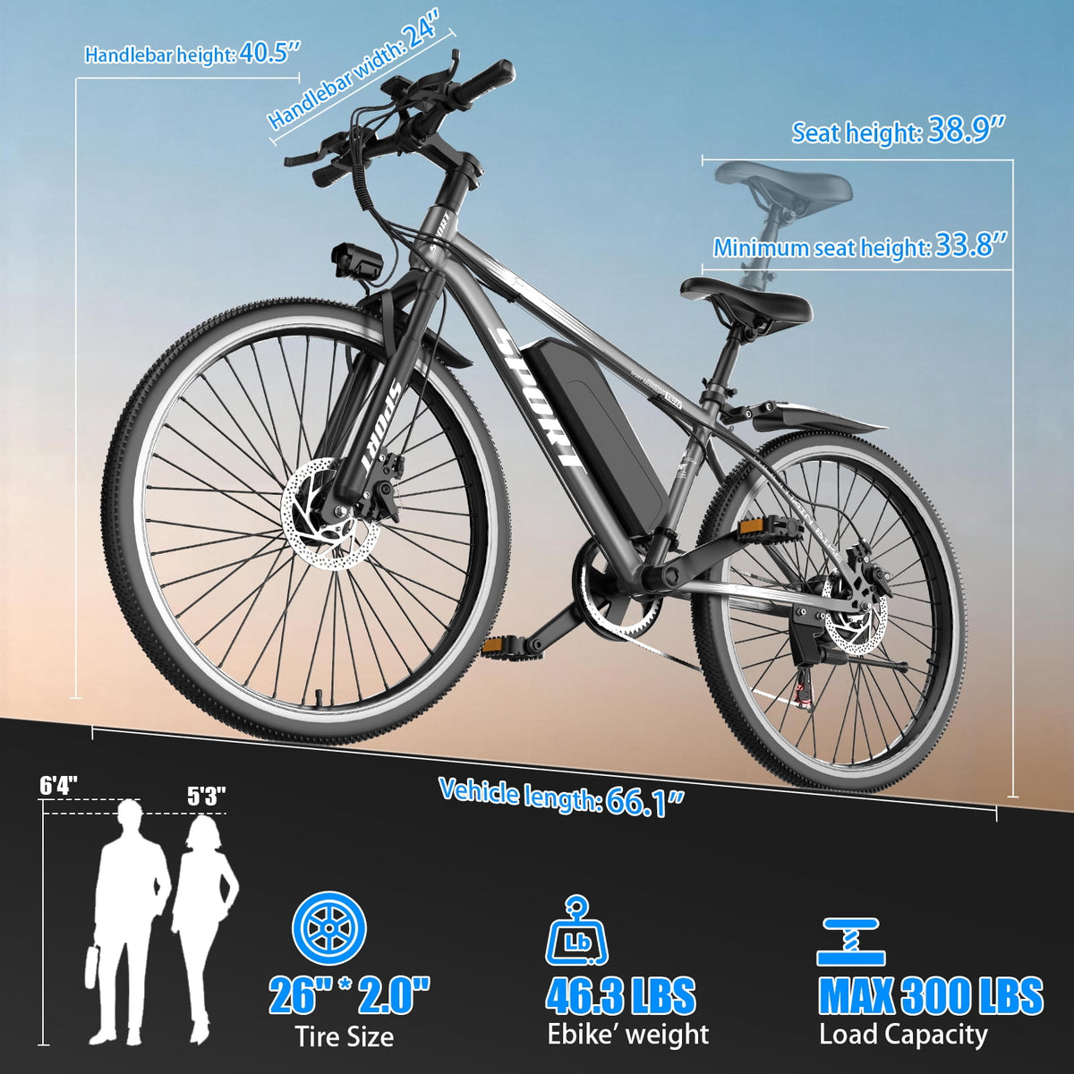 GWEIT GF26 PRO frame size guide