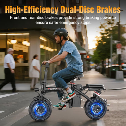 GWEIT compact e-bike with front and rear disc brakes