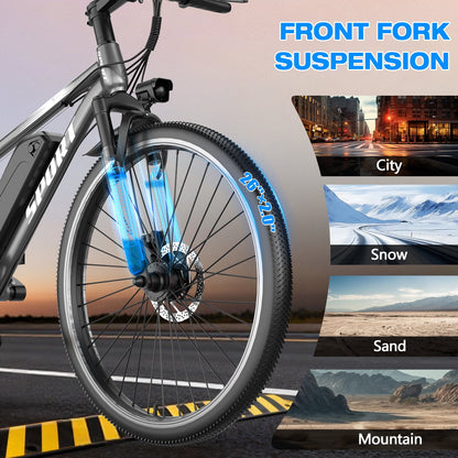 GWEIT GF26 PRO front suspension and 26-inch tire